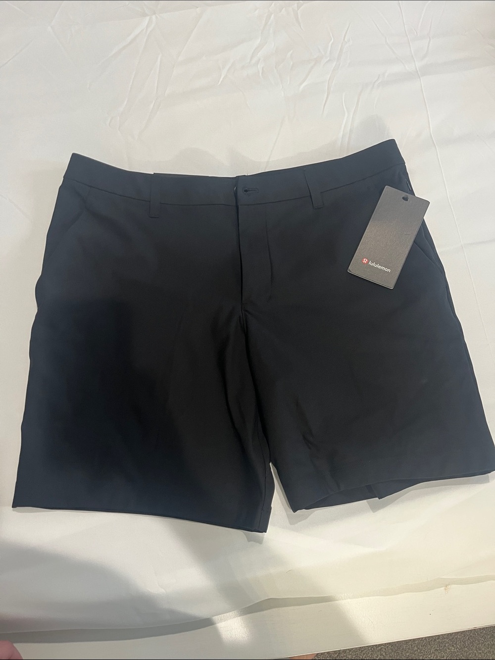 lululemon athletica Men’s Black Performance Flat-Front Shorts